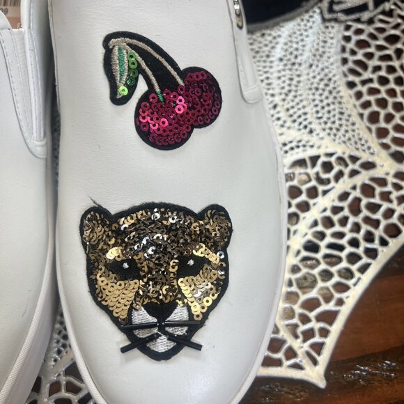 Kate Spade Lizbeth Women's Sneakers White Leather Cats Meow Slip-On Shoes 10 - Picture 12 of 13